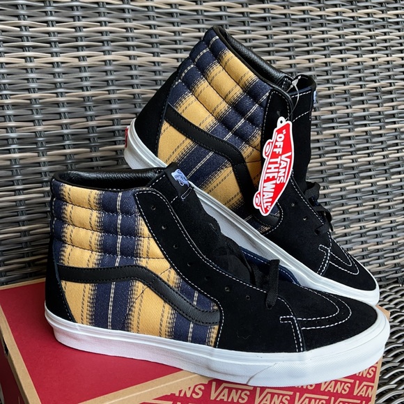 Vans Sk8-Hi Denim Stripes Black/True White MENS - Picture 6 of 16